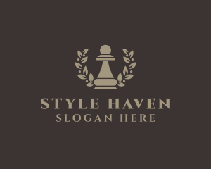 Chess Pawn Wreath Company logo design