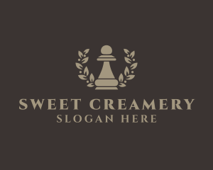 Chess Pawn Wreath Company logo design