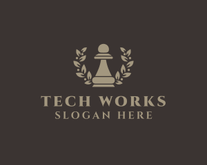 Chess Pawn Wreath Company logo design