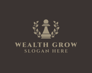 Chess Pawn Wreath Company logo design