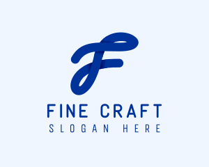 Cursive Loop Letter F logo design