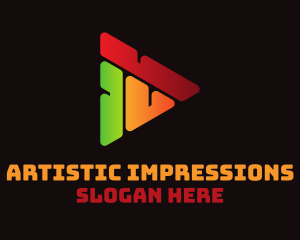 Artistic Play Button logo design