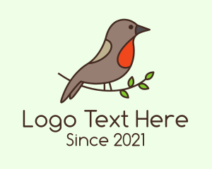 Birdwatch - Perched Sparrow Bird logo design