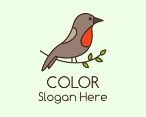 Perched Sparrow Bird Logo
