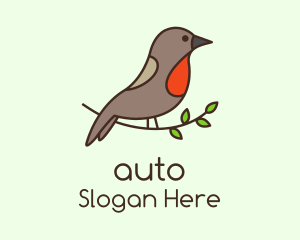 Perched Sparrow Bird Logo