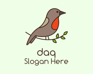 Perched Sparrow Bird Logo