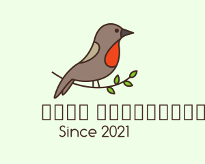 Bird - Perched Sparrow Bird logo design