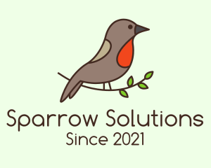 Sparrow - Perched Sparrow Bird logo design