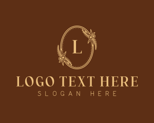 Emblem - Elegant Beauty Floral Wreath logo design