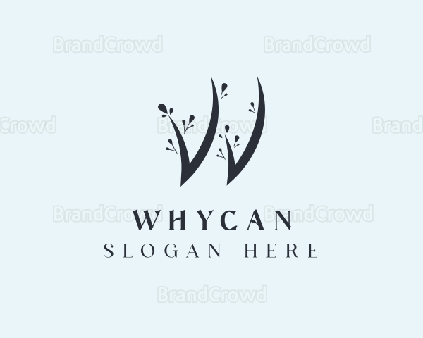 Floral Salon Letter W Logo