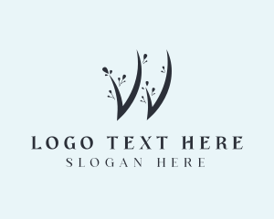 Natural - Floral Salon Letter W logo design