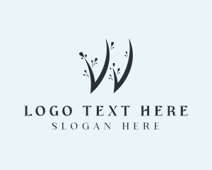 Fragrance - Floral Salon Letter W logo design