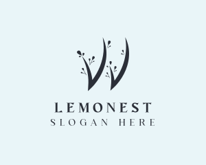 Floral Salon Letter W Logo