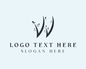 Wellness - Floral Salon Letter W logo design