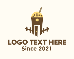 Milk Tea Stall - Milk Tea Cup House logo design