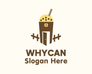 Milk Tea Cup House Logo