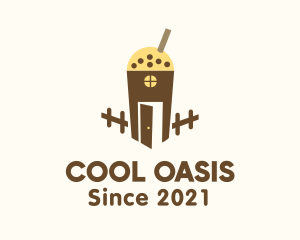 Refreshment - Milk Tea Cup House logo design