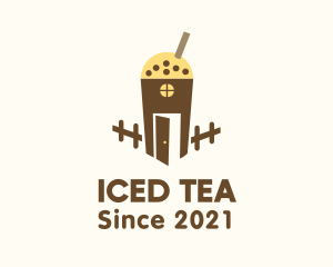 Milk Tea Cup House logo design