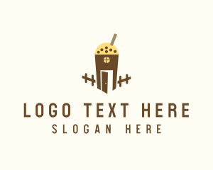 Cooler - Milk Tea Cup House logo design