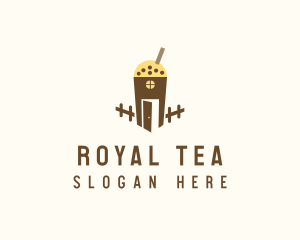 Milk Tea Cup House logo design