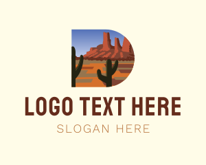 Cactus - Arizona Desert Letter D logo design