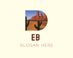 United States - Arizona Desert Letter D logo design