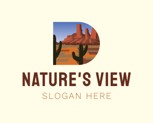 Scenic - Arizona Desert Letter D logo design