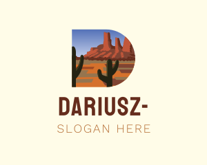 California - Arizona Desert Letter D logo design