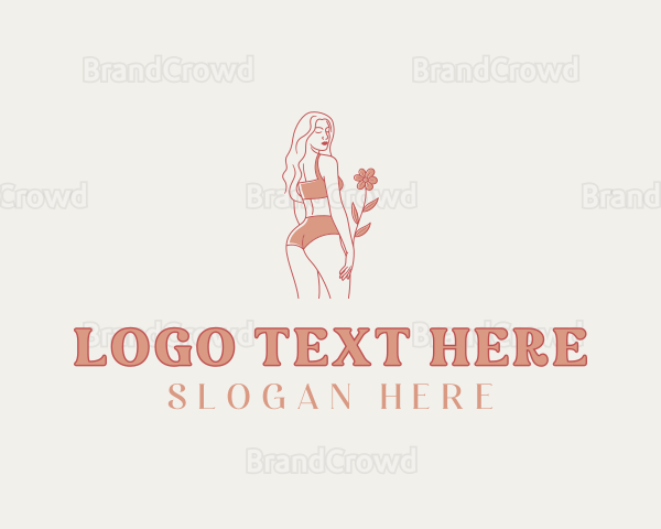 Woman Flower Lingerie Logo