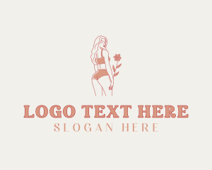 Woman Flower Lingerie logo design