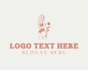 Cosmetics - Woman Flower Lingerie logo design