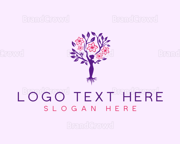 Tree Flower Woman Logo