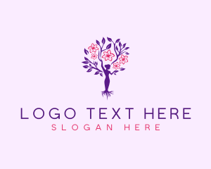 Eco - Tree Flower Woman logo design