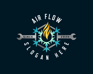 HVAC Air Heating Cooling logo design