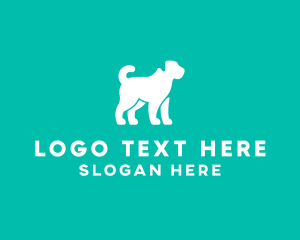 Blue Puppy - Pet Dog Silhouette logo design