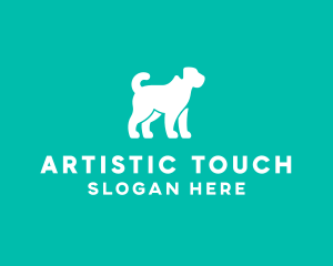 Pet Dog Silhouette logo design