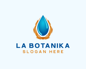 Water Supply - Flame Water Droplet logo design