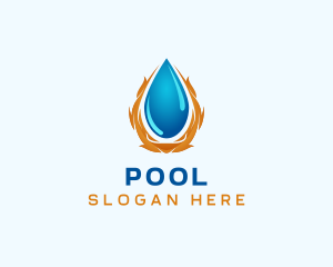 Blaze - Flame Water Droplet logo design