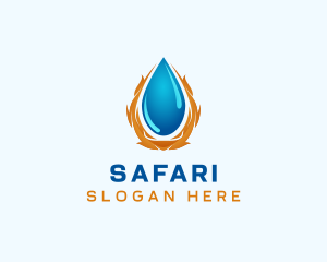 Water Drop - Flame Water Droplet logo design