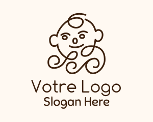 Smiling Baby Monoline  Logo