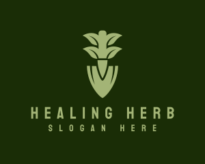 Green Herb Shovel logo design