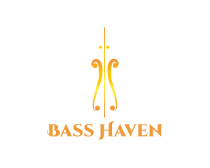 Bass - Golden Violin Instrument logo design