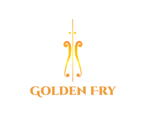 Golden Violin Instrument logo design