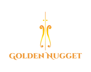 Golden Violin Instrument logo design