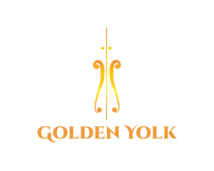 Golden Violin Instrument logo design