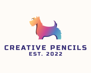 Gradient Airedale Terrier Dog logo design