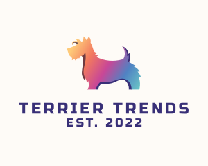 Gradient Airedale Terrier Dog logo design