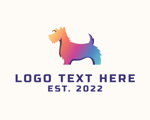 Puppy - Gradient Airedale Terrier Dog logo design