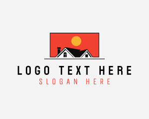Home Repair - House Roofing Real Estate logo design