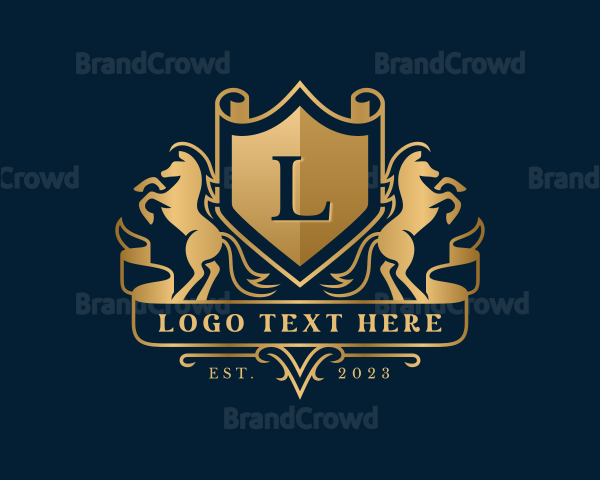 Luxury Equestrian Horse Shield Logo